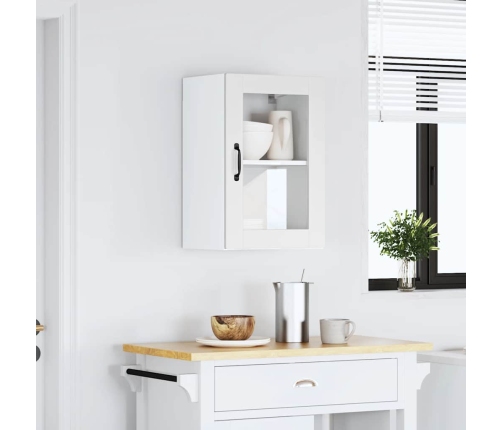 Armario de pared para cocina con puerta de cristal Porto blanco