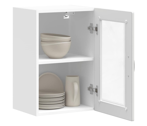 Armario de pared para cocina con puerta de cristal Porto blanco