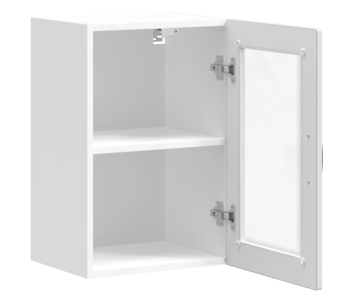 Armario de pared para cocina con puerta de cristal Porto blanco