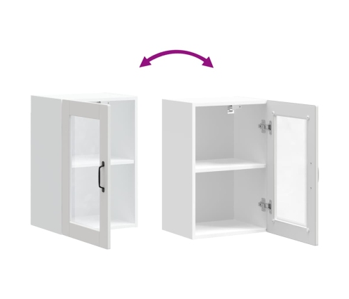 Armario de pared para cocina con puerta de cristal Porto blanco