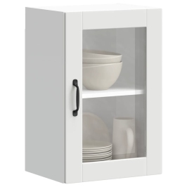 Armario de pared para cocina con puerta de cristal Porto blanco