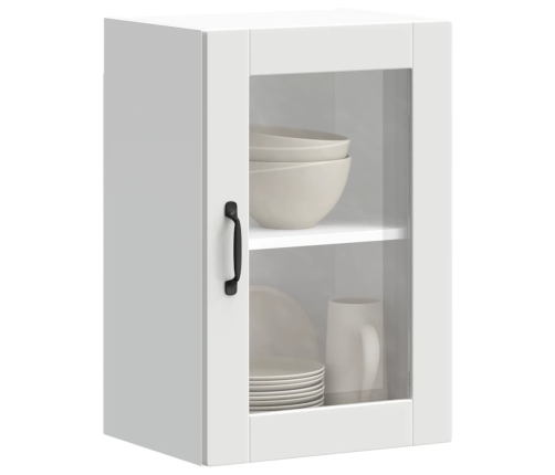 Armario de pared para cocina con puerta de cristal Porto blanco