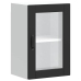 Armario de pared para cocina con puerta de cristal Porto negro