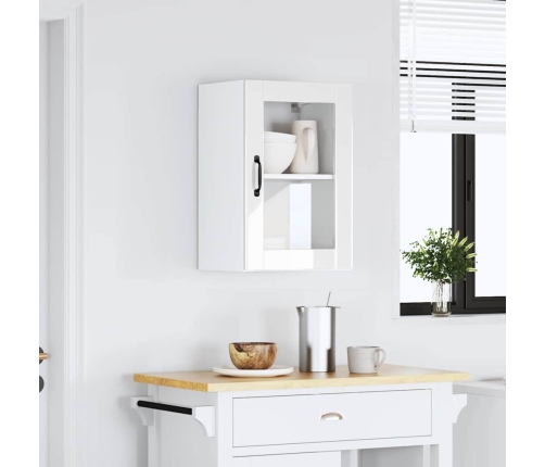 Armario pared para cocina puerta cristal Porto blanco brillante