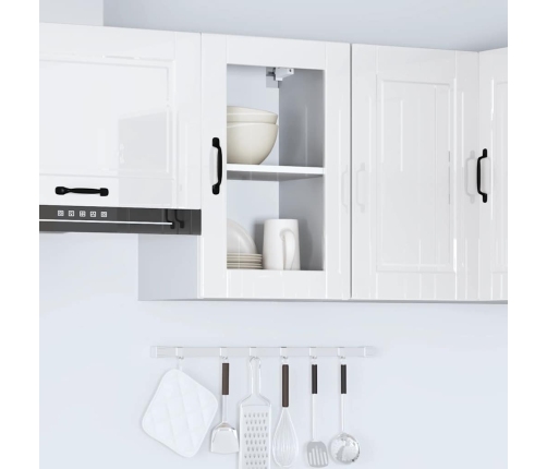 Armario pared para cocina puerta cristal Porto blanco brillante