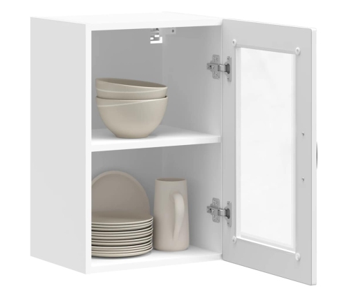 Armario pared para cocina puerta cristal Porto blanco brillante