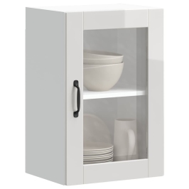 Armario pared para cocina puerta cristal Porto blanco brillante