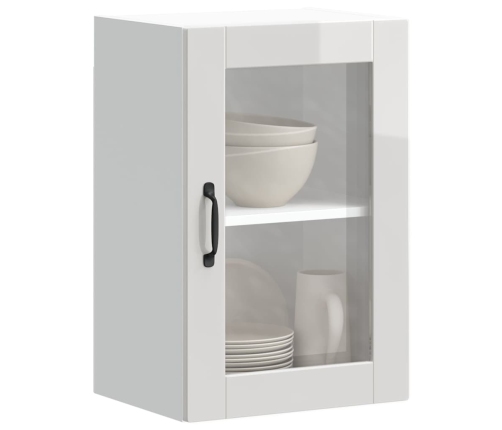 Armario pared para cocina puerta cristal Porto blanco brillante