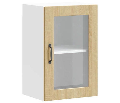 Armario de pared para cocina puerta cristal Porto roble sonoma