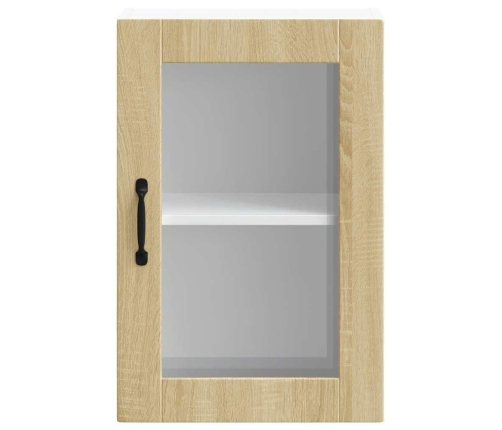 Armario de pared para cocina puerta cristal Porto roble sonoma