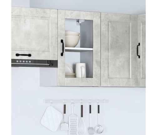 Armario de pared para cocina puerta cristal Porto gris hormigón