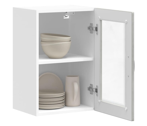 Armario de pared para cocina puerta cristal Porto gris hormigón