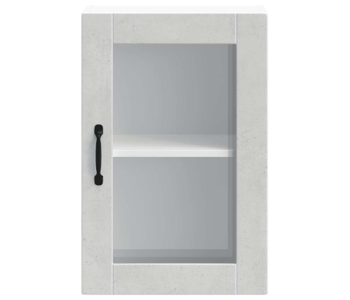 Armario de pared para cocina puerta cristal Porto gris hormigón