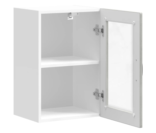 Armario de pared para cocina puerta cristal Porto gris hormigón