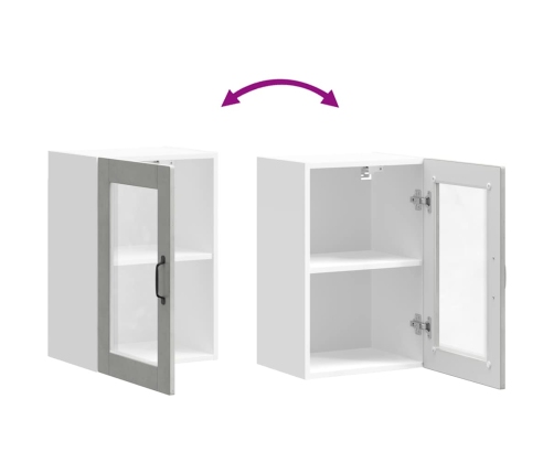 Armario de pared para cocina puerta cristal Porto gris hormigón