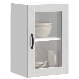 Armario de pared para cocina puerta cristal Porto gris hormigón