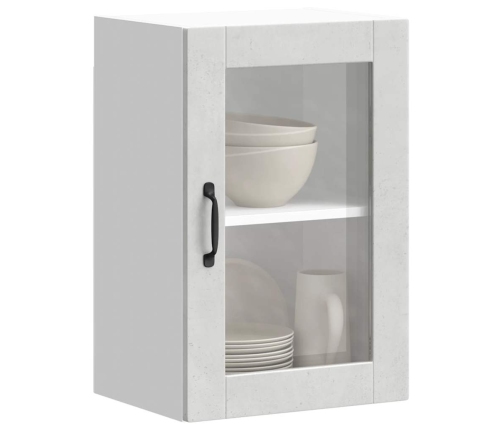 Armario de pared para cocina puerta cristal Porto gris hormigón