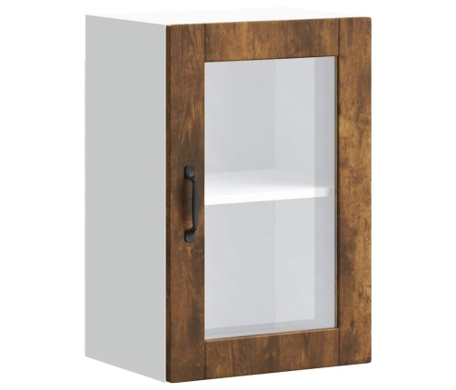 Armario de pared para cocina puerta cristal Porto roble ahumado