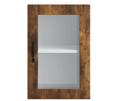 Armario de pared para cocina puerta cristal Porto roble ahumado