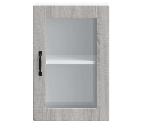 Armario de pared para cocina puerta cristal Porto gris sonoma