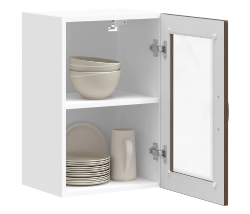 Armario de pared para cocina puerta cristal Porto roble marrón