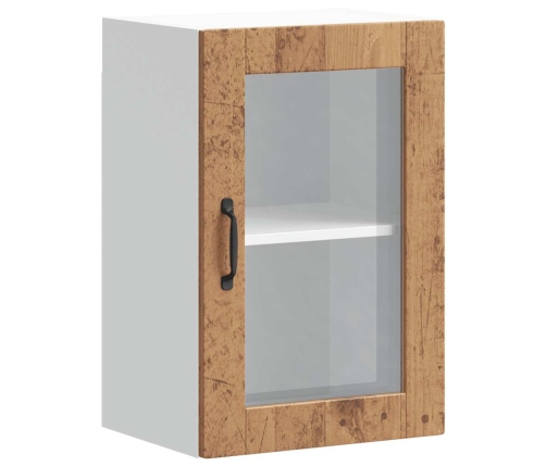 Armario de pared para cocina puerta cristal Porto madera vieja