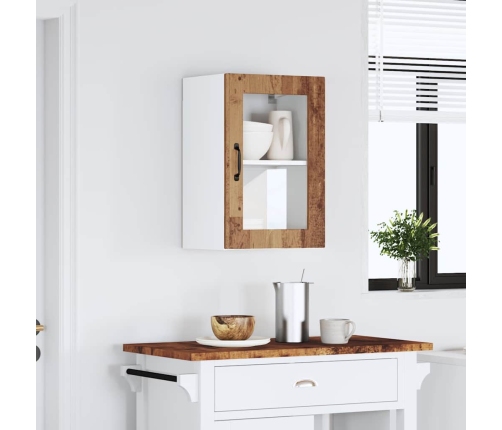 Armario de pared para cocina puerta cristal Porto madera vieja