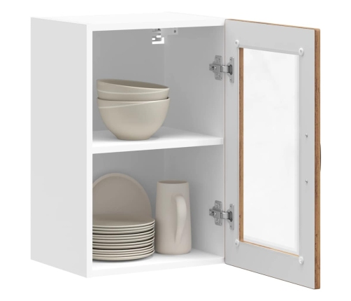 Armario de pared para cocina puerta cristal Porto madera vieja