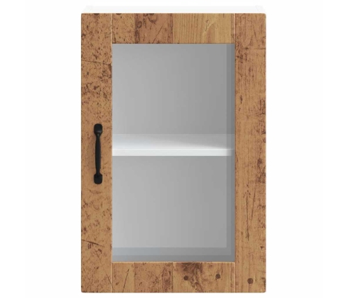 Armario de pared para cocina puerta cristal Porto madera vieja