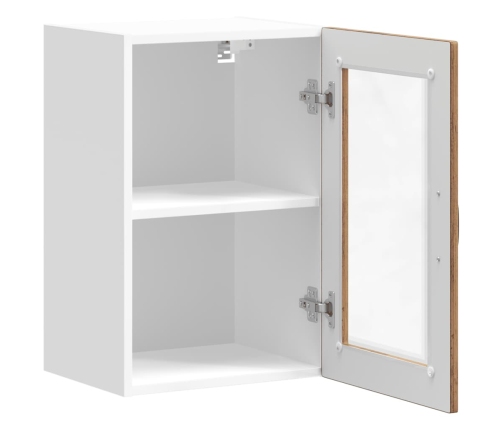 Armario de pared para cocina puerta cristal Porto madera vieja