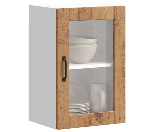 Armario de pared para cocina puerta cristal Porto madera vieja