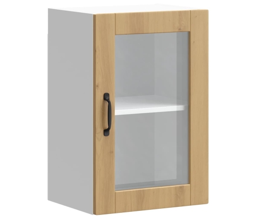 Armario pared para cocina puerta cristal Porto roble artesanal