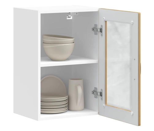 Armario pared para cocina puerta cristal Porto roble artesanal