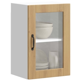 Armario pared para cocina puerta cristal Porto roble artesanal