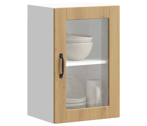 Armario pared para cocina puerta cristal Porto roble artesanal