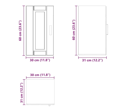 Armario de pared para cocina Porto madera de ingeniería blanca