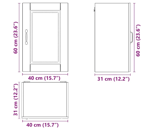 Mueble de pared cocina madera contrachapada Porto roble sonoma