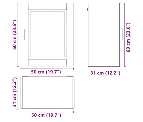 Armario de pared para cocina Porto madera de ingeniería blanca