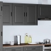 Mueble de pared de cocina Porto madera contrachapada negra