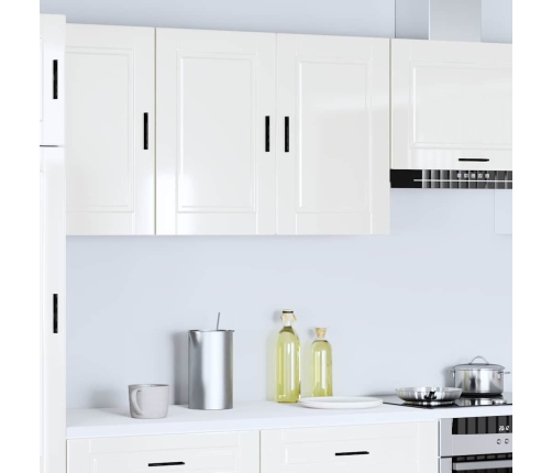 Armario pared cocina Porto madera ingeniería blanca alto brillo