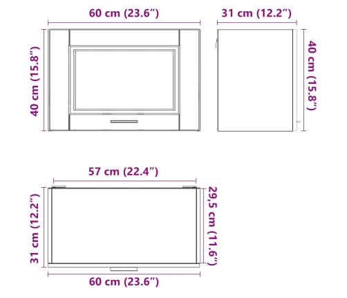 Armario de pared para cocina Porto madera de ingeniería blanca