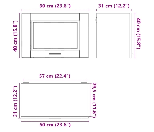 Mueble de pared cocina madera contrachapada Porto roble sonoma