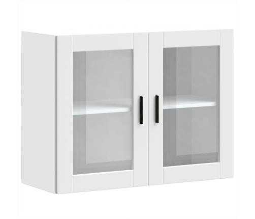 Armario de pared para cocina con puerta de cristal Porto blanco