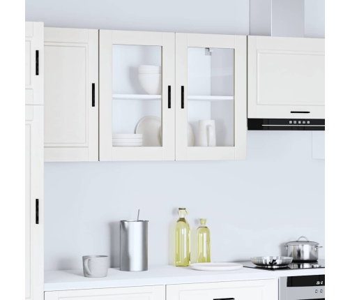 Armario de pared para cocina con puerta de cristal Porto blanco