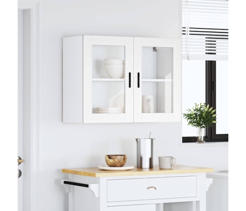 Armario de pared para cocina con puerta de cristal Porto blanco