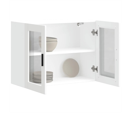 Armario de pared para cocina con puerta de cristal Porto blanco