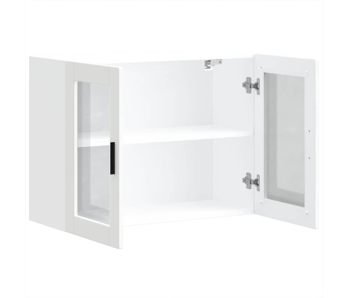 Armario de pared para cocina con puerta de cristal Porto blanco