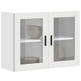 Armario de pared para cocina con puerta de cristal Porto blanco