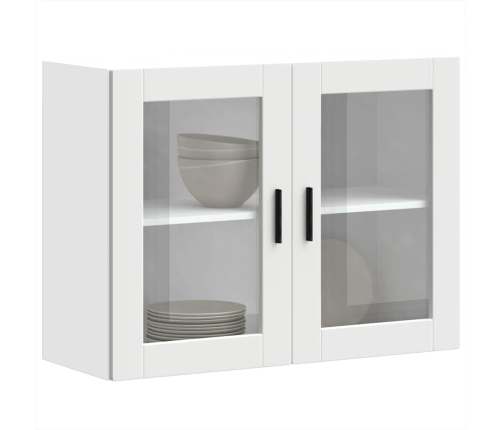 Armario de pared para cocina con puerta de cristal Porto blanco