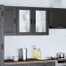 Armario de pared para cocina con puerta de cristal Porto negro